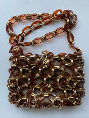 EUC Vintage tortoiseshell chain bag Made in Italy